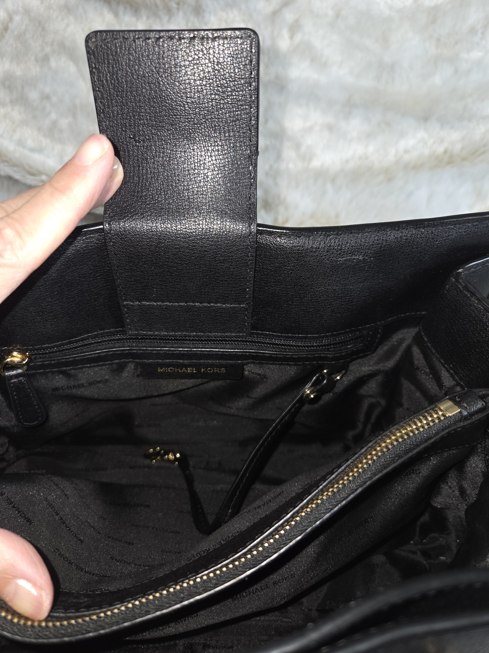 Michael Kors Sylvie Large Studded Leather Satchel - Picture 15 of 16